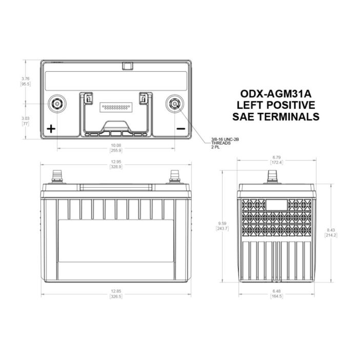 Batteria Odyssey Odx-agm31a (ex 31-pc2150t) Agm Extreme Series 100 Ah.