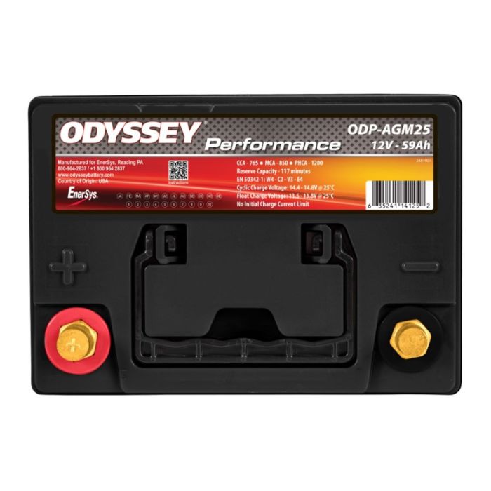 Batteria Odyssey Odp-agm25 (ex 25-675) Agm Performace Auto 59 Ah.