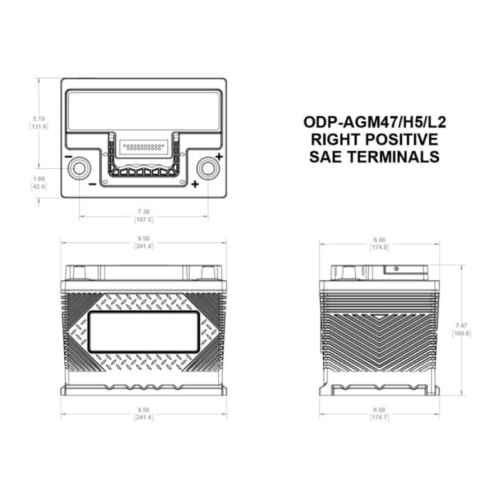 Batteria Odyssey Odp-agm47 H5 L2 (ex 47-650)Agm Performance Auto 62