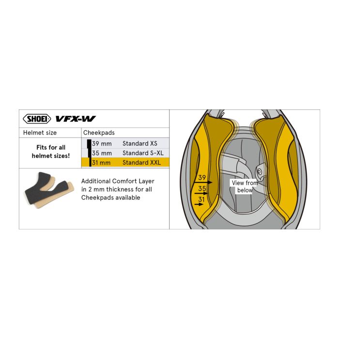 Shoei Type-c Guanciali  35