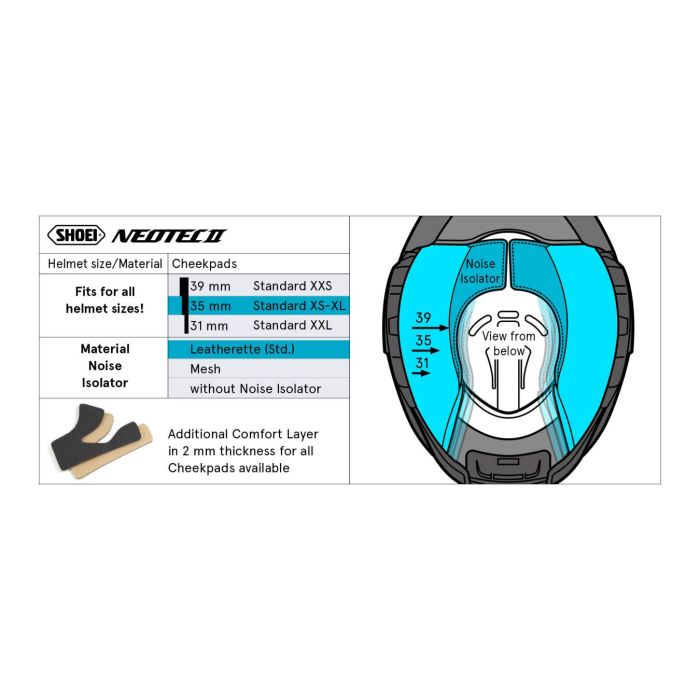Shoei Type-lb Guanciali  35 (noise Isolator Mesh)