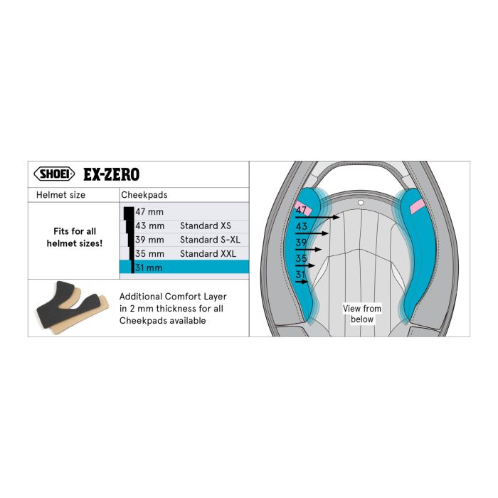 Shoei Glamster Guanciali  31