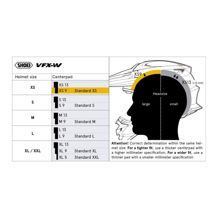 Shoei Vfx-w Calotta Interna Xs9