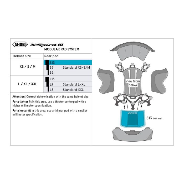 Shoei Type-i Calotta Interna Rear S13