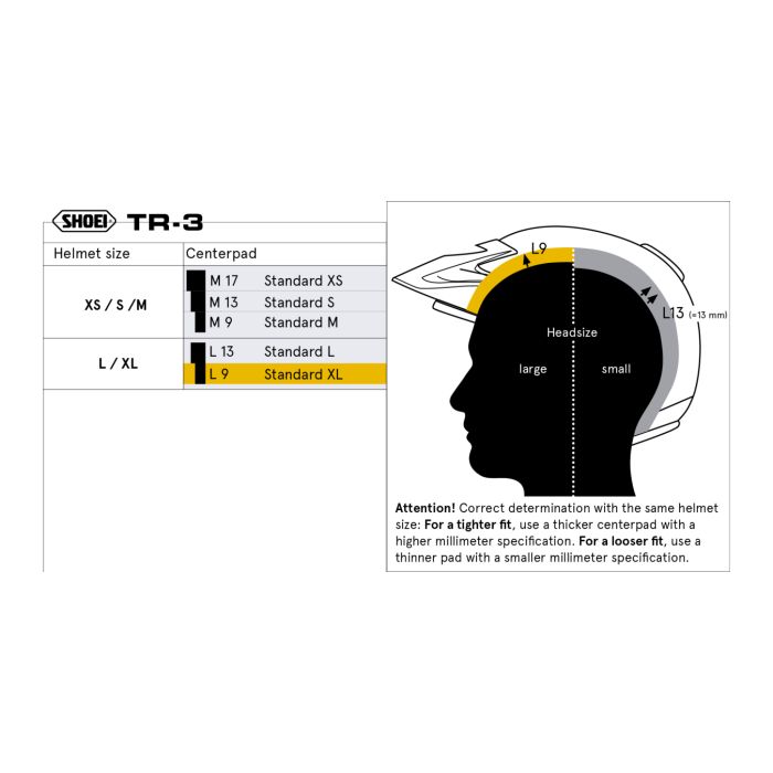 Cuffia Shoei L9 Per Casco Tr-3 Tg. Xl