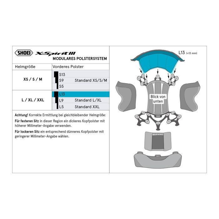 Shoei Type-i Calotta Interna Front L13 X-spirit3