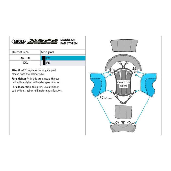 Shoei Type-p Calotta Interna Side F5 (x-spro Pro)