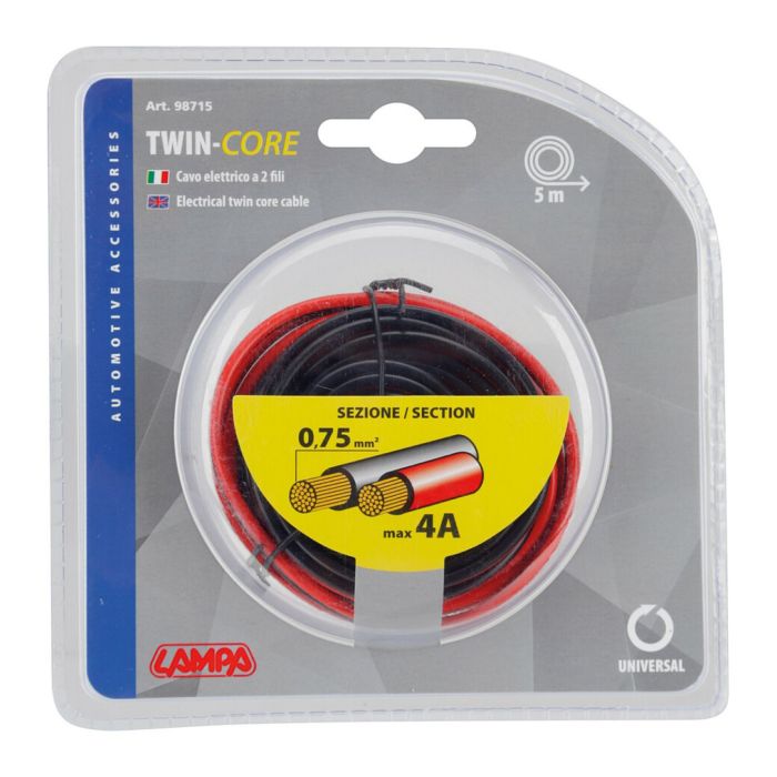 2-wire electric cable 5m x 0,75 mm2