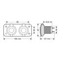 Double prise d’alimentation Ext2 12/24V étanche