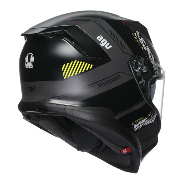 Casco Integrale Agv K7 In Fibra Kyber Matt Grey/yellow Fluo