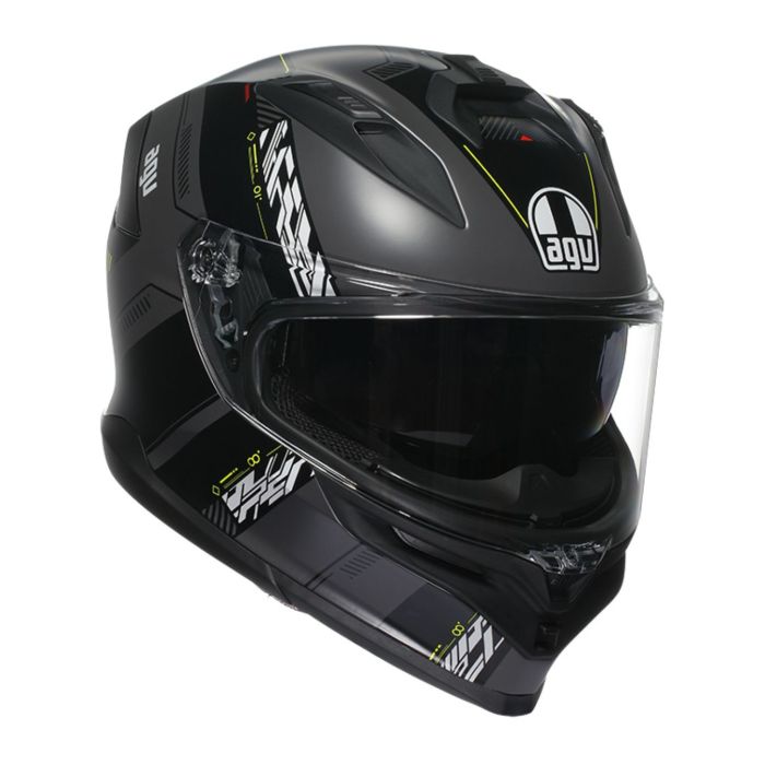 Casco Integrale Agv K7 In Fibra Kyber Matt Grey/yellow Fluo