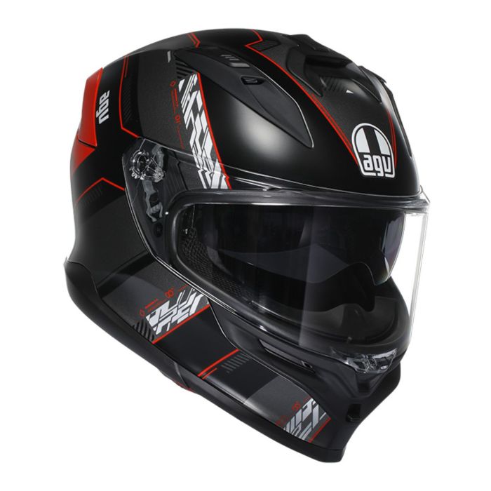 Casco Integrale Agv K7 In Fibra Kyber Matt Black/red