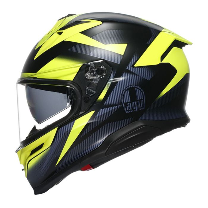 Casco Integrale Agv K7 In Fibra Glimpse Matt Black/yellow Fluo