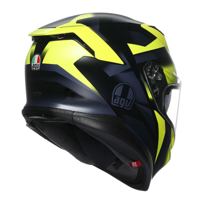 Casco Integrale Agv K7 In Fibra Glimpse Matt Black/yellow Fluo