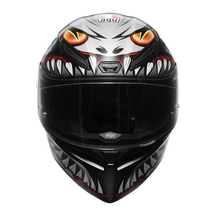 Casco Integrale Agv K1 E2206 Lyzard Matt Black/grey/red