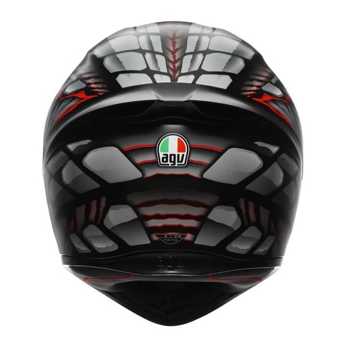 Casco Integrale Agv K1 E2206 Lyzard Matt Black/grey/red