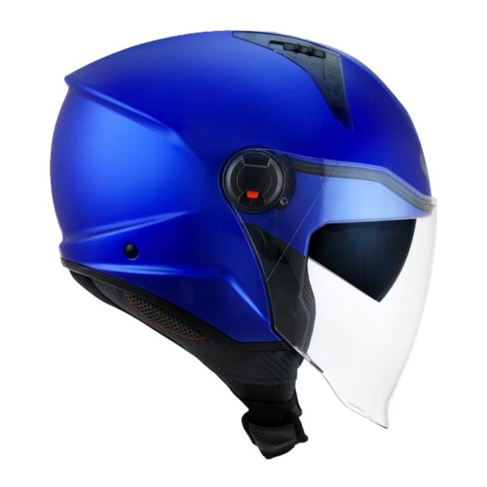 Casco Jet Kyt D-city Plain Blue Metal