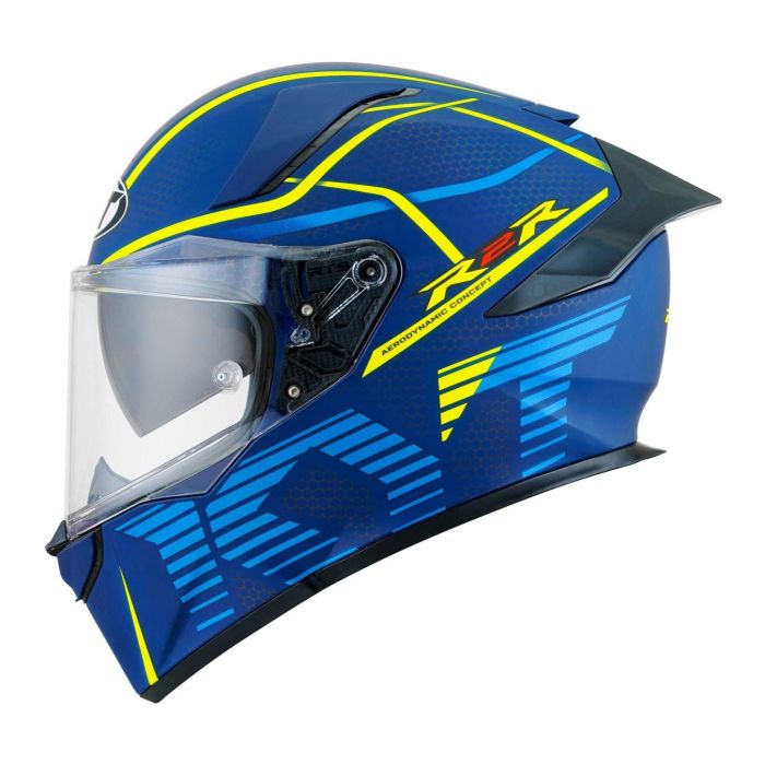 Casco Integrale Kyt R2r Concept Matt Blue/yellow