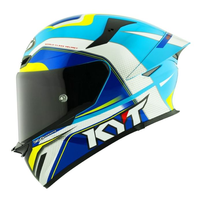 Casco Integrale Kyt Tt-revo Grand Prix White/light Blue