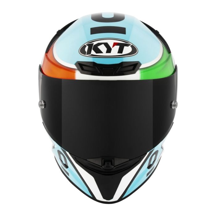 Casco Integrale Kyt Tt-revo Replica Leopard Tricolore Light Blue