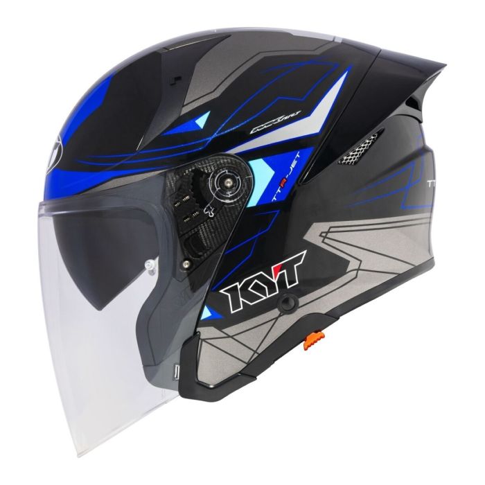 Casco Jet Kyt Ttr-jet Led Black/blue