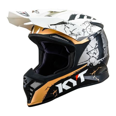 Casco Off-road Kyt Skyhawk Jarvis Edition White/gold