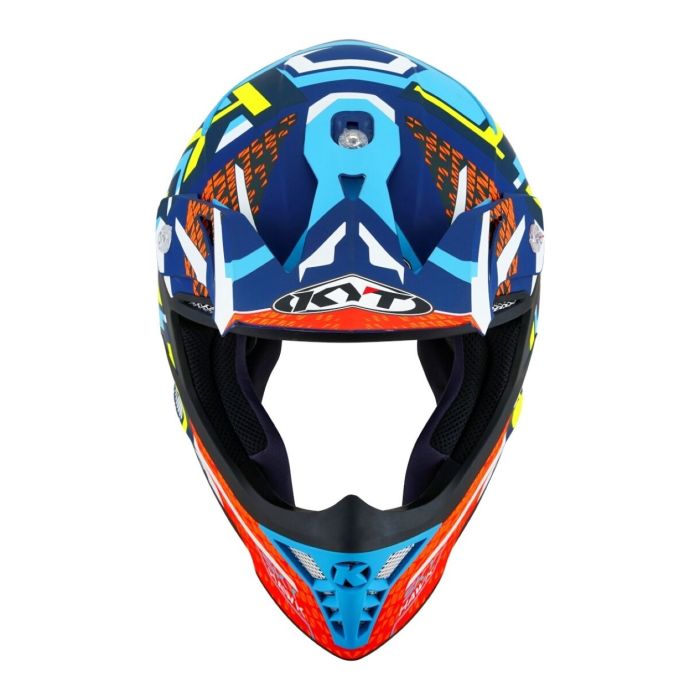 Casco Off-road Kyt Skyhawk Hyperflow Matt Light Blue/red