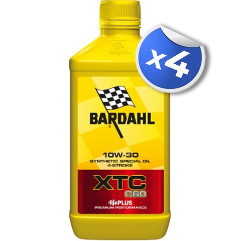 4 Lt. Olio Bardahl XTC C60 10w30 Moto Conf. 1Lt.