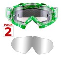 Maschera Cross Extreme 730x Verde + 1 Visiera Specchio