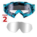 Maschera Cross Extreme 730x Azzura + 1 Visiera Specchio