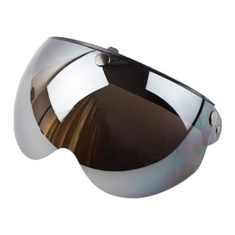 Visière Iridium 3 boutons Lunettes universelles rabattables miroir argenté