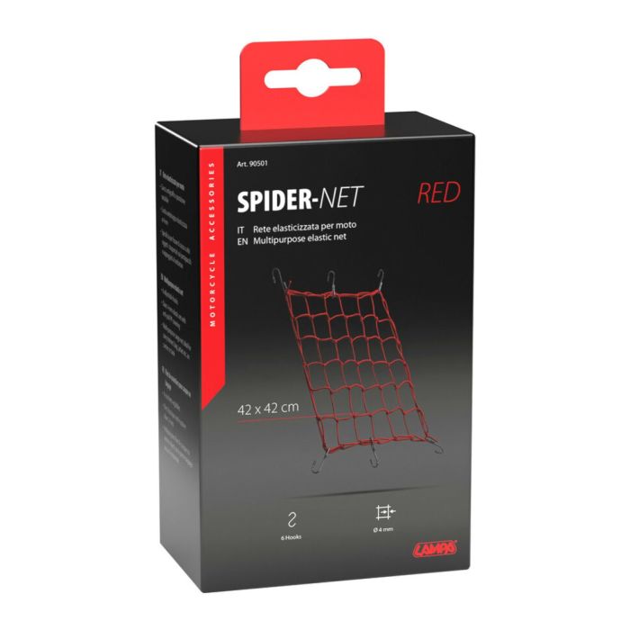 Elastic net 42x42 P/luggage Red