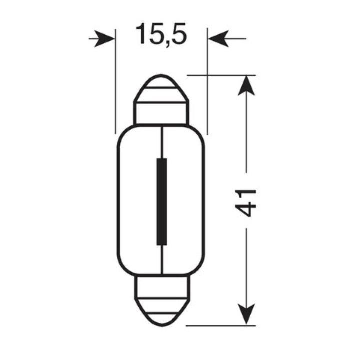 12v Lampada Siluro - 15x41 Mm - 18w
