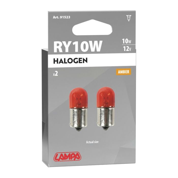 Par de lámparas Sfer.12v Amber 10w Bau15s