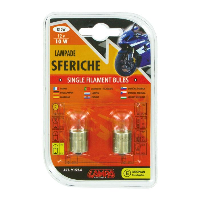 Par de lámparas sfer.12v 10w Ba15s