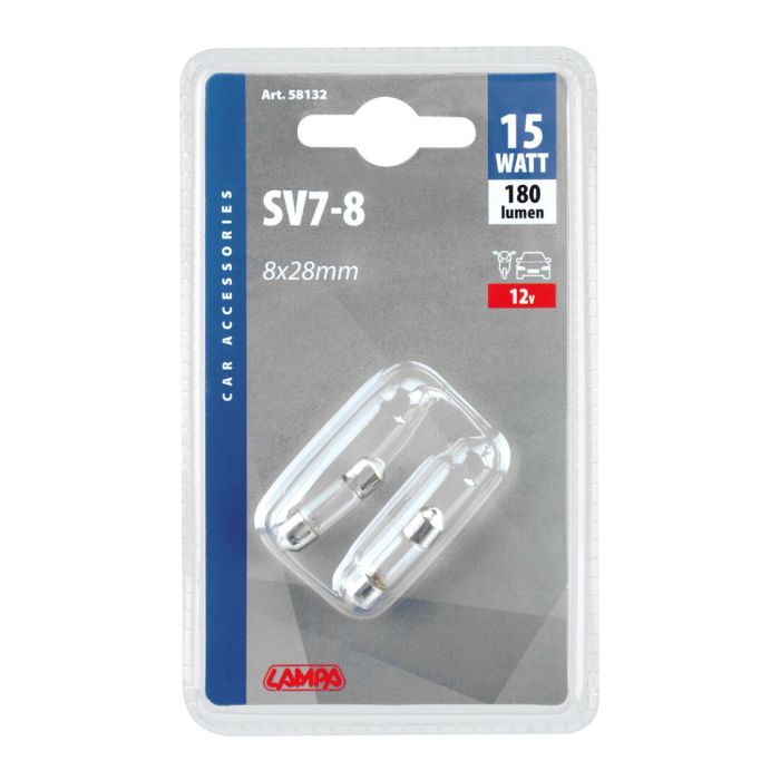 Coppia Lamp.tubol.15w Sv7 8x28mm Nd