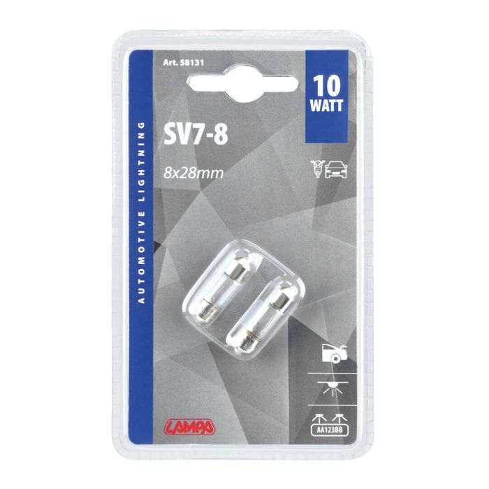 Paire Lamp.tubol.10w Sv7 8x28mm nd