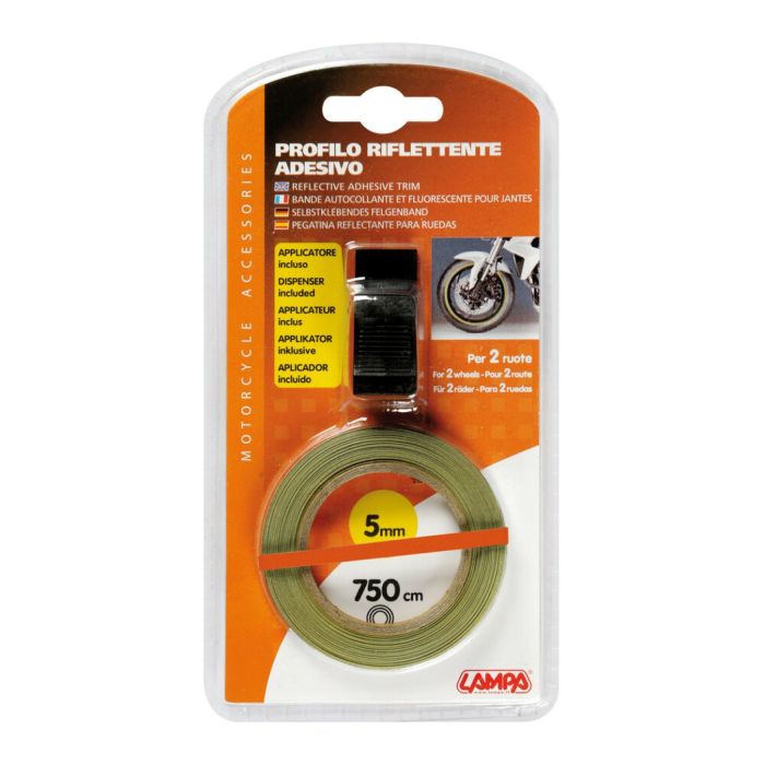 Perfil de rueda reflectante naranja con adaptador