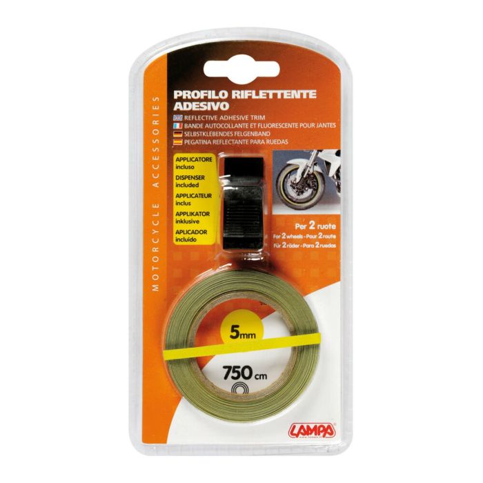 Profil de roue réfléchissant jaune avec adaptateur