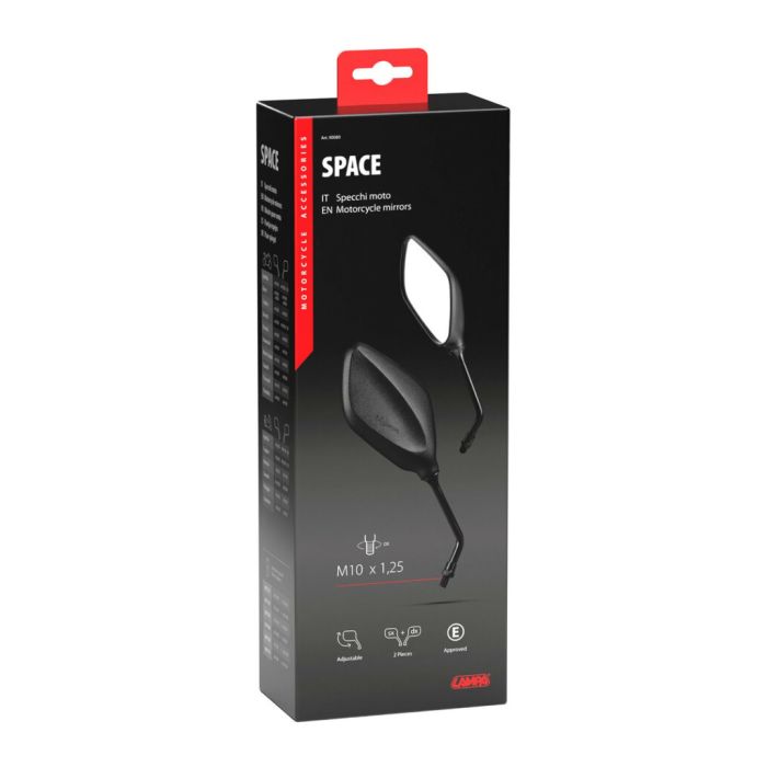 Coppia Specchi Lampa Moto Space