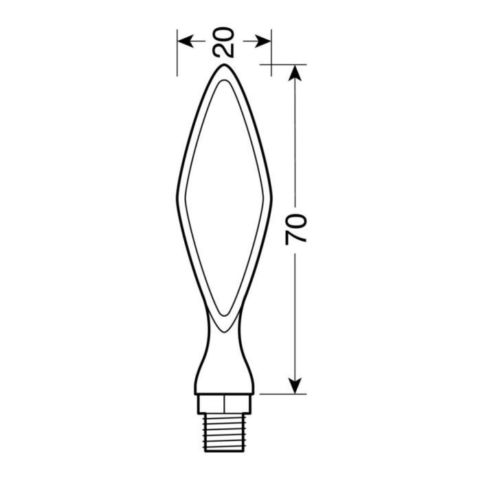 Paire de flèches chromées Mod Storm Led en verre blanc