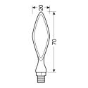 Par de flechas cromadas Mod Storm Led cristal blanco