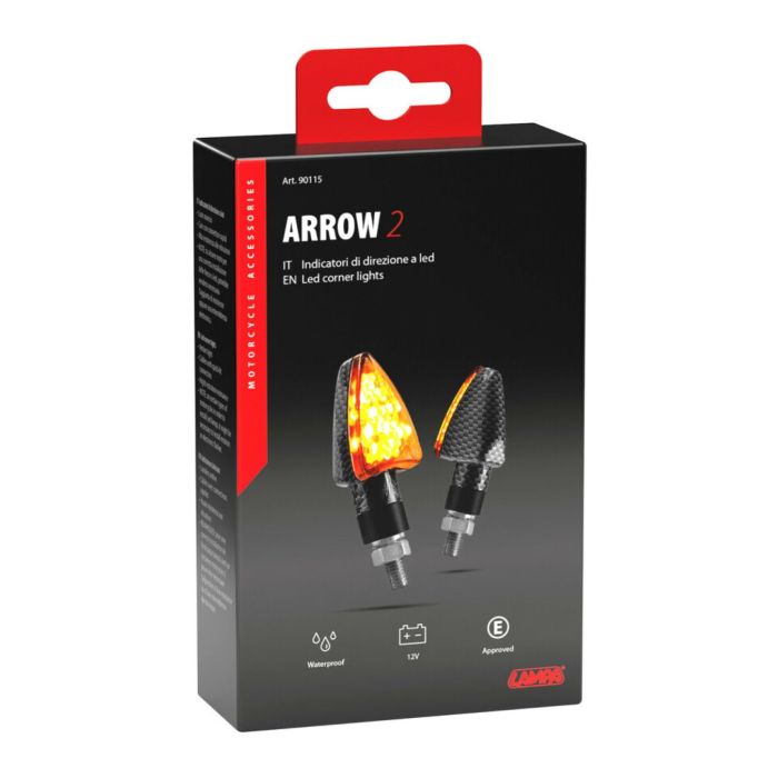 Pair of LED arrows Lampa approved Mod Arrow Carbon Look
