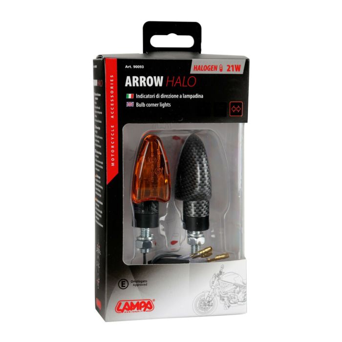 Par de flechas Lampa Carbon Arrow Orange Glass