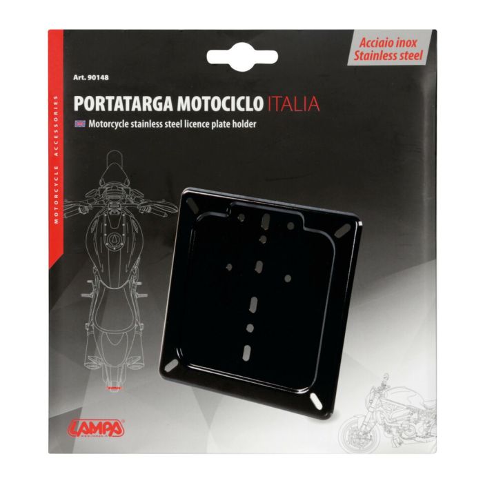 Nummernschildsockel in Edelstahl schwarz