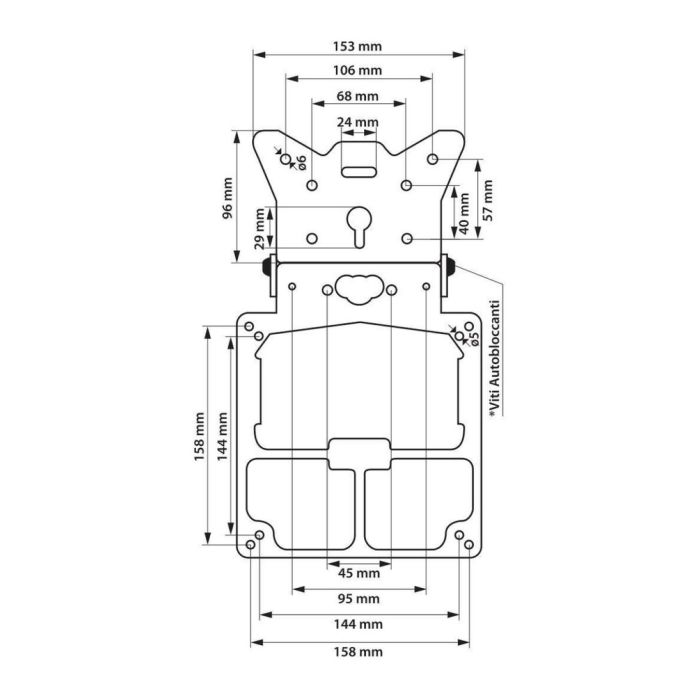 Uni adjustable license plate holder. Aluminium