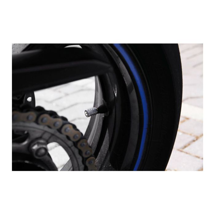 Set mit 4 schwarzen Ventildeckeln + Kristallen