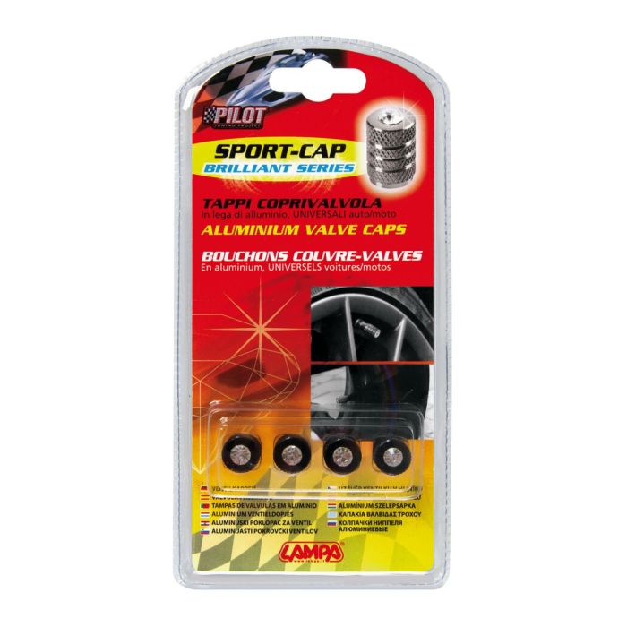 Set of 4 Black Valve Covers + Crystals