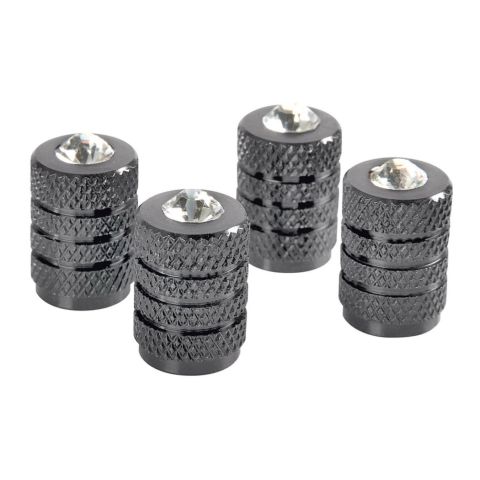 Set of 4 Titanium + Crystal Valve Covers