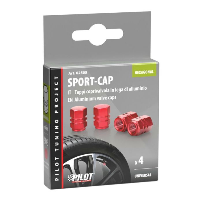 Capuchons de valve exagonal Rouge